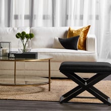 Black Sevyn Cross Leg Wooden Stool